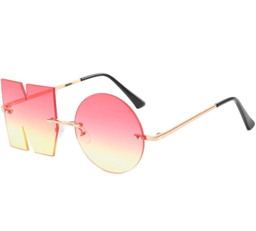 " NO " Rimless Statement Sunglasses